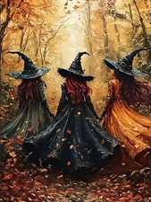 Halloween Diamond Art Kits for Adults,Forest Witch Diamond Painting
