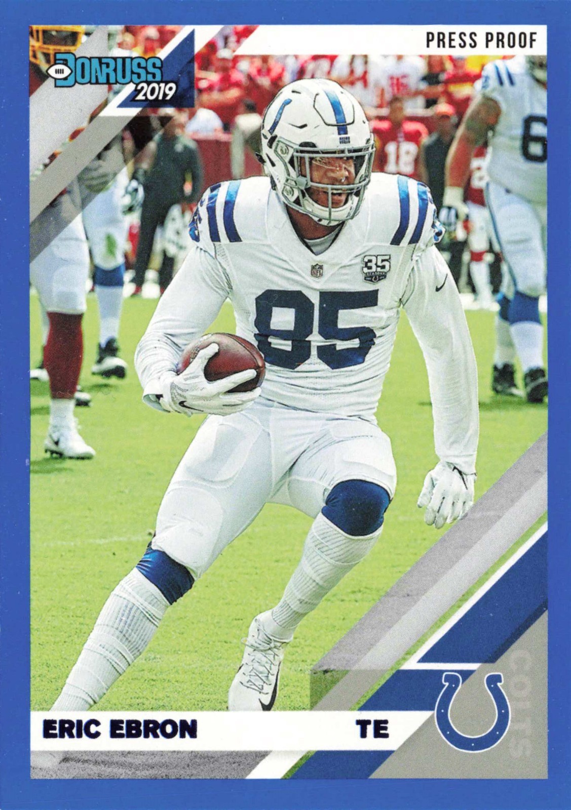 ERIC EBRON 2019 Donruss #119 Colts TE Press Proof Football Card