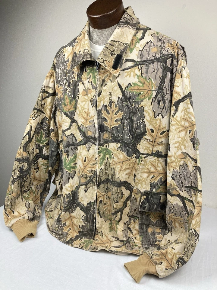 VTG PREDATOR CAMO HUNTING JACKET FULL ZIP 100% COTTON MENS SIZE XXL MADE IN USA! - Image 3 of 4
