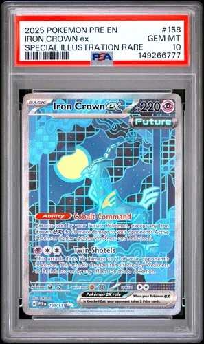 2025 POKEMON PRE EN-PRISMATIC EVOLUTIONS #158 IRON CROWN EX PSA 10