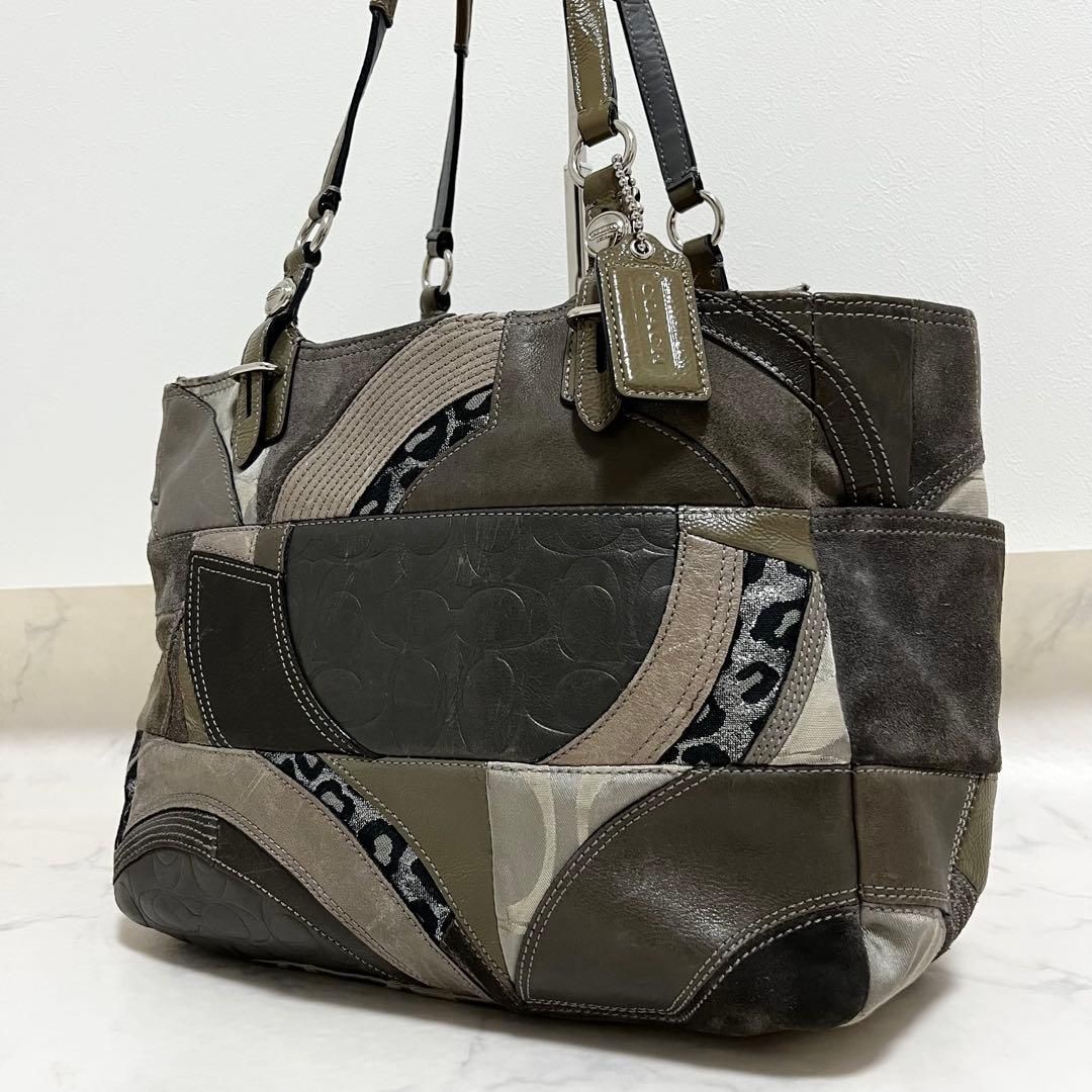 Good Condition Coach Patchwork Tote Bag Signature… - image 1