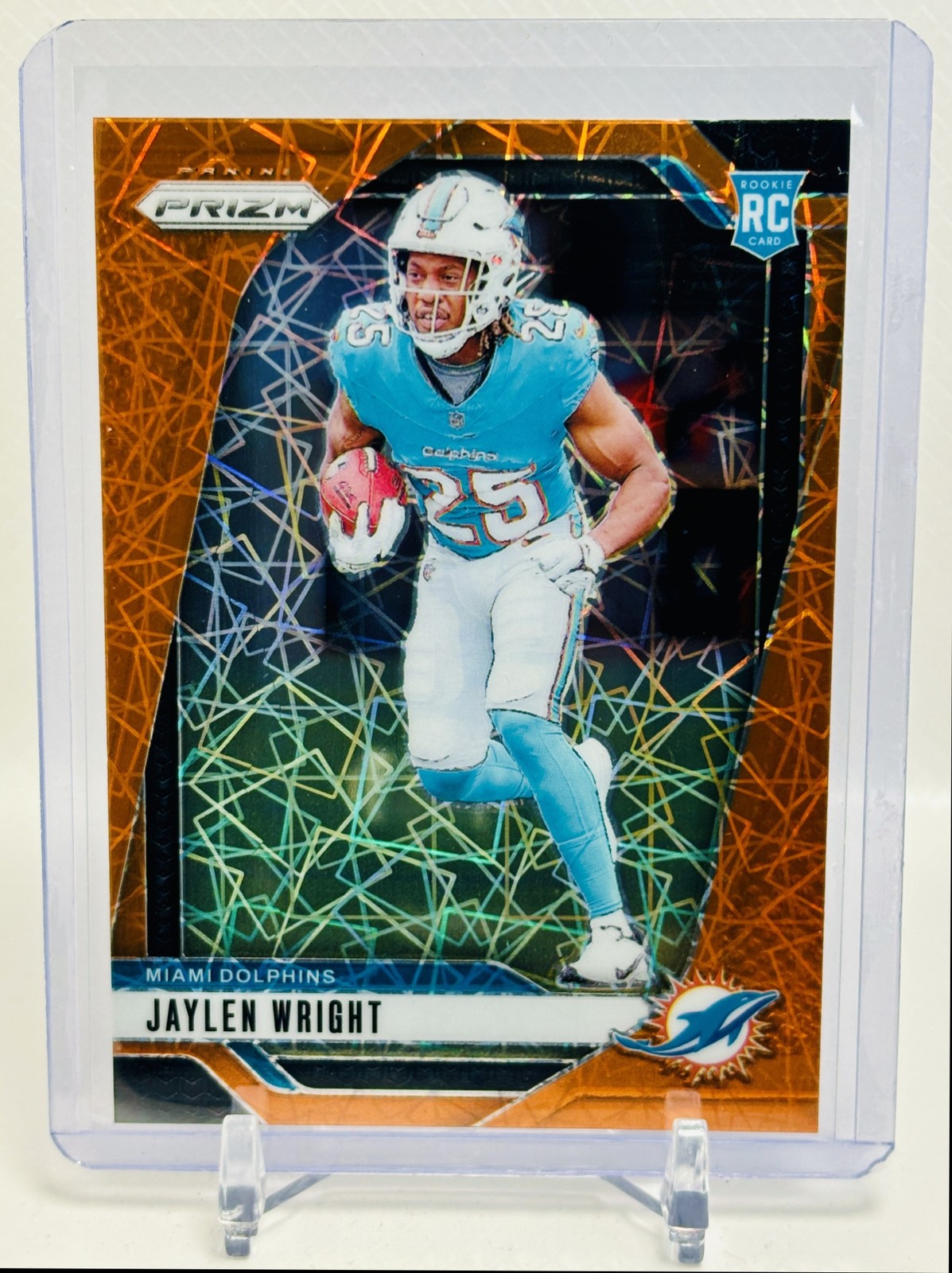 2024 Panini Football Prizm Jaylen Wright Lazer #348 RC Miami Dolphins