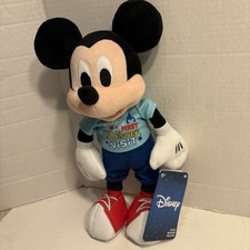 Disney Parks Mickey Mouse ''My First Disney Visit'' Plush Blue    13'' NEW