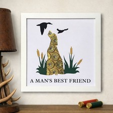 A Mans Best Friend Gun Dog Made by Brass & Hide Box Frame Gift Dog Lover