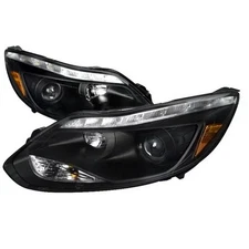 Spec-D Tuning 2LHP-FOC12JM-TM Projector Headlight for 12 to Up Ford Focus- Bl...