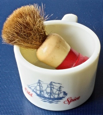 Vintage Shulton Old Spice Shaving Mug w Badger Hair Shaving Brush