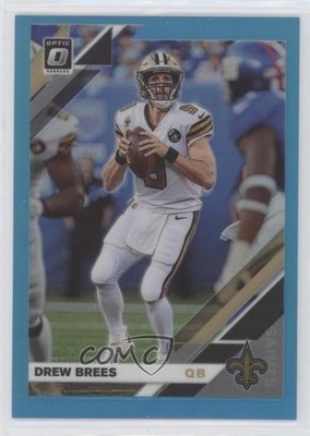 2019 Panini Donruss Optic Aqua Prizm 97/299 Drew Brees #66 HOF 03a6