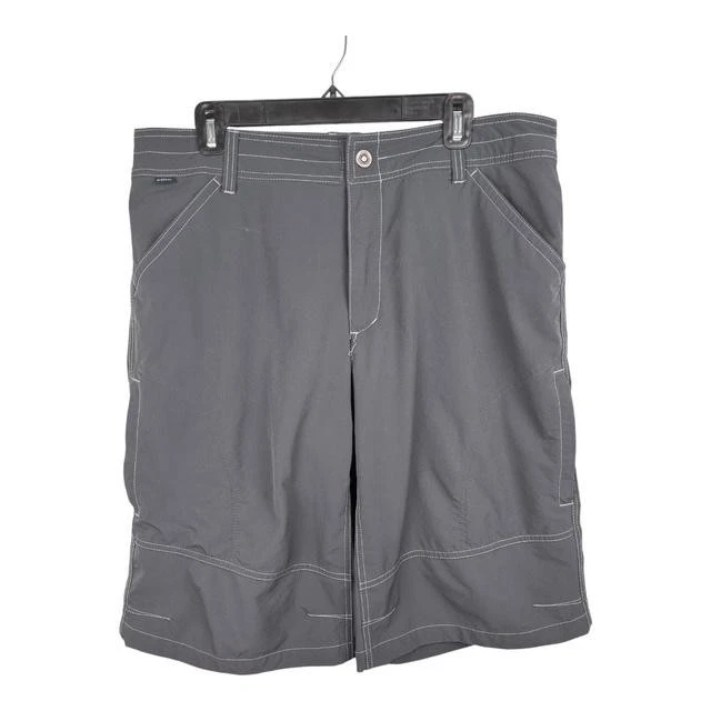 Kuhl Shorts Mens 38 (36) Gray Stretch Nylon Spandex Outdoor Hiking Cargo Pockets