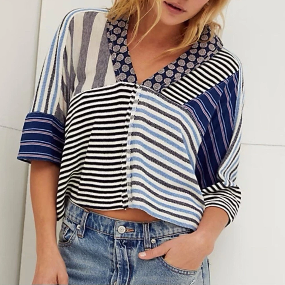 ONLY Top Corto da Donna Onlemma Stripe S/S Jrs con Scollo Rotondo e Maniche Corte, giadeite, XS, giadeite., XS