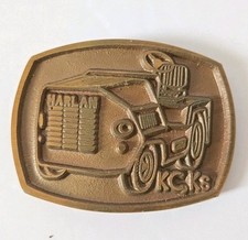 Vintage Harlan KC KS KCK Kansas City Kansas Belt Buckle Tractor