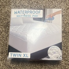 Waterproof Quilted Mattress Pad Twin XL White Rectangular Bedroom Bedding