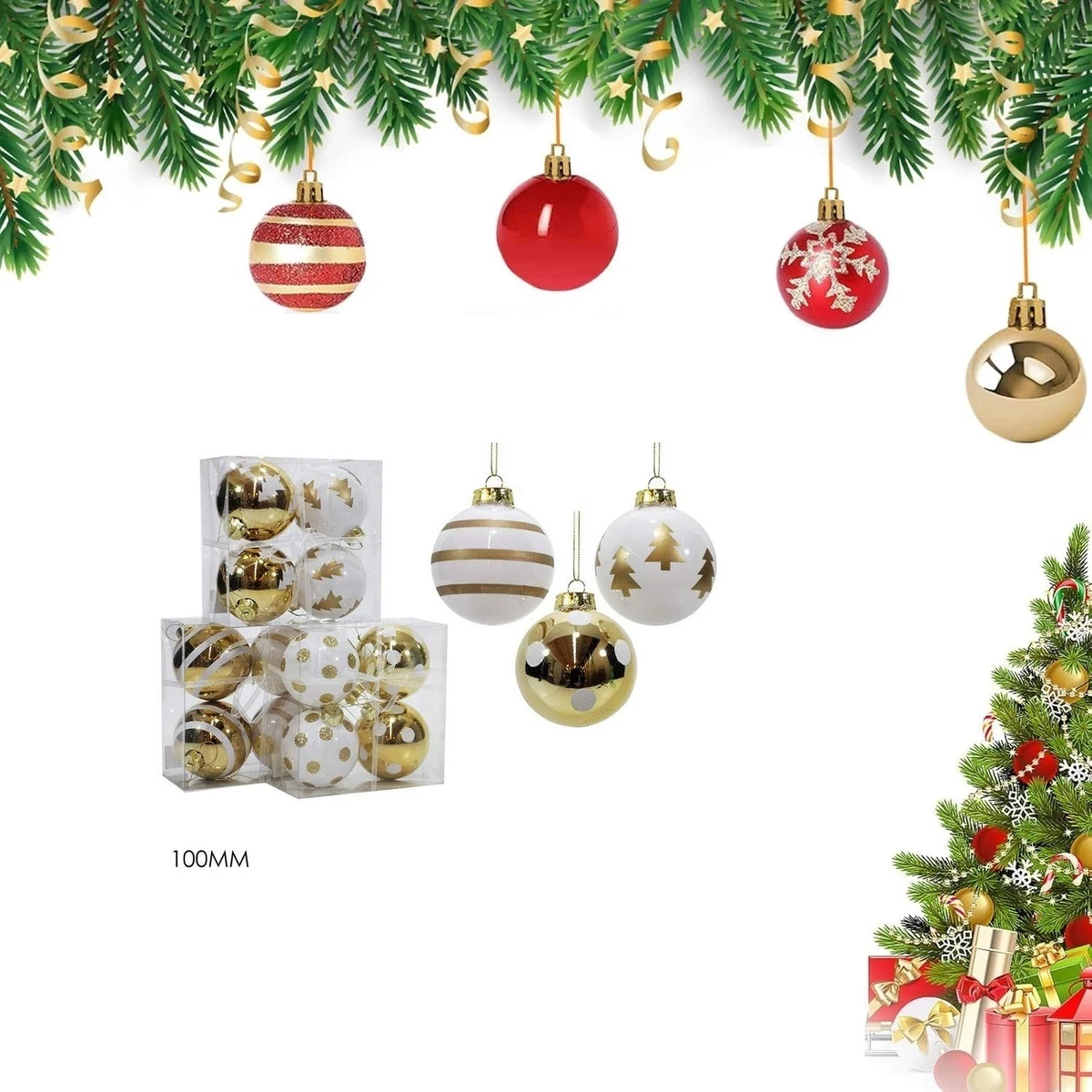 Decorazioni Albero rossi in vetro per albero di Natale