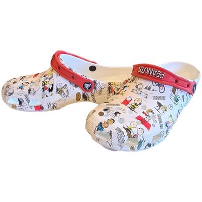 Snoopy Charlie Brown Classic Crocs   Peanuts x Crocs  White Adult Men 7 Women 9
