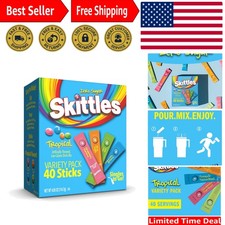 Skittles Singles To Go Tropical Variety Pack - 40 Zero Sugar Drink Mix Sticks