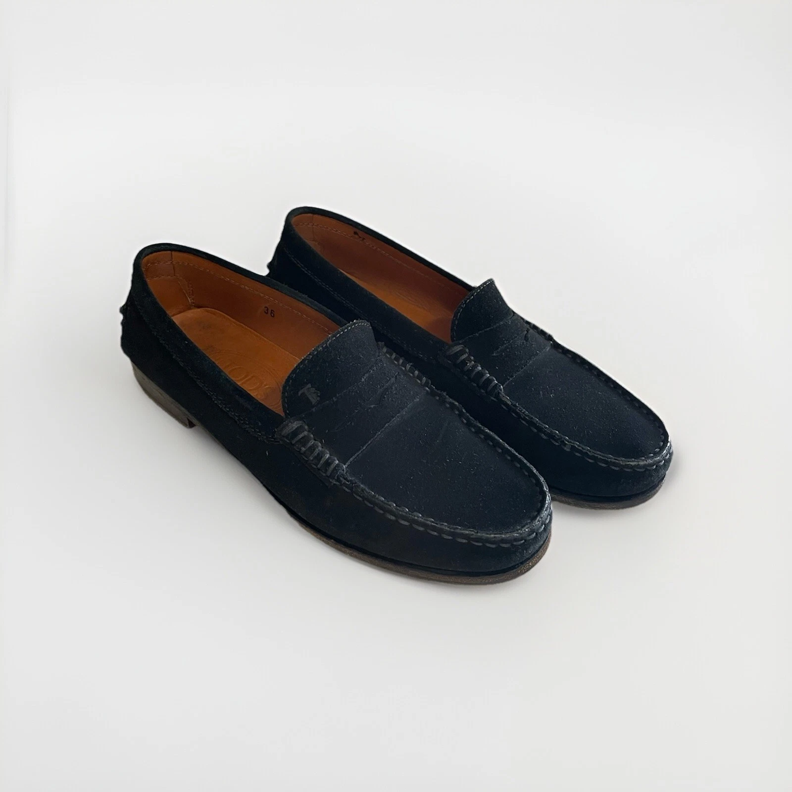 TOD’S Mocassino Tod's Penny nero scamosciato scarpa da guida fondo rigido taglia 36 US 6