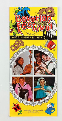 1978 Carlisle PA Bavarian Festival Fairgrounds Polka Beer VTG Travel Brochure