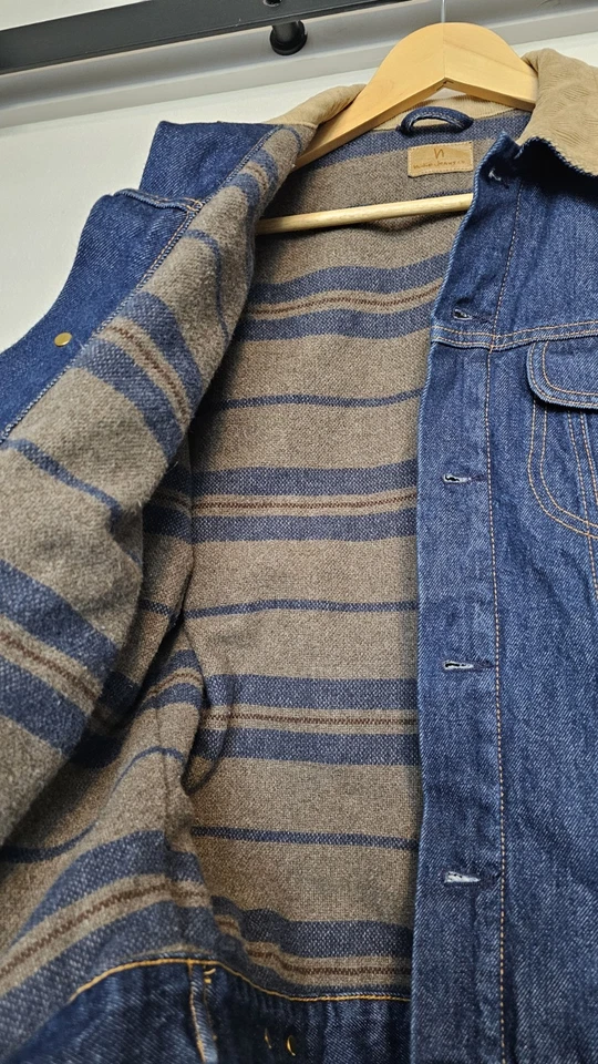 Nudie Jeans Johnny Thunder 羊毛毯内衬卡车司机夹克男式 S 码,   — 第 2/4 张图片