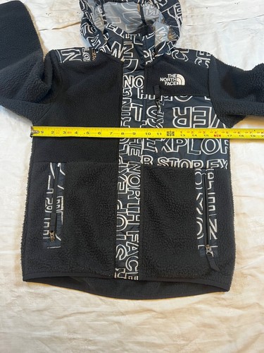 THE NORTH FACE Forrest Fleece Mashup Jacket - Boys Sz Med Black Denali Button - Picture 5 of 18