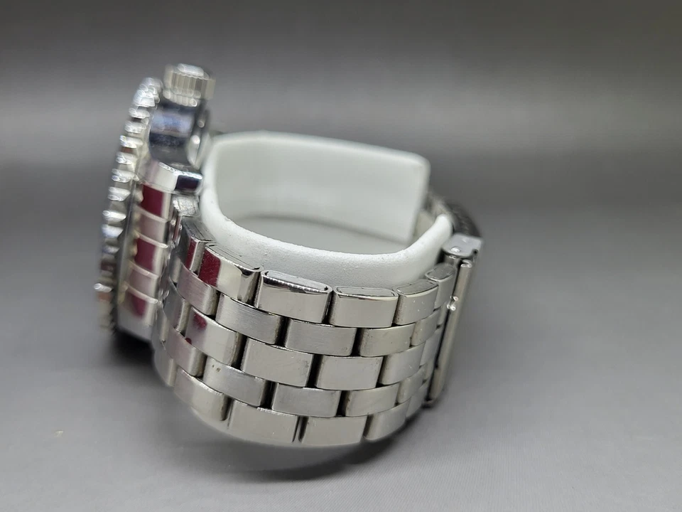 Peugeot Man's 1028SBL Silver Tone Ratchet Blue Sport Bezel Watch Analog Date - Image 3 of 4