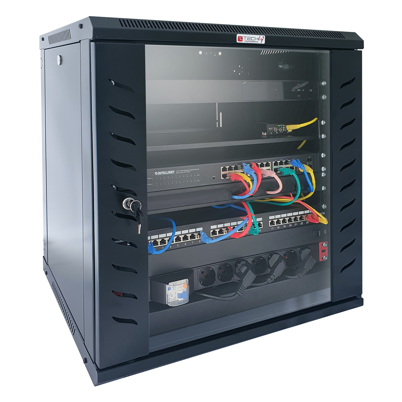 Techly Professional Armadio Rack 19'' a Muro 9 Unit&agrave; P.600 mm Flat Pack N