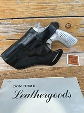 Don Hume Black Leather Cross Holster For Ruger SP101 3 1/16 Revolver LEFT