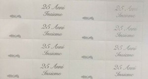 50 Bigliettini Bomboniere Venticinquesimo Anniversario Nozze D Argento Ebay