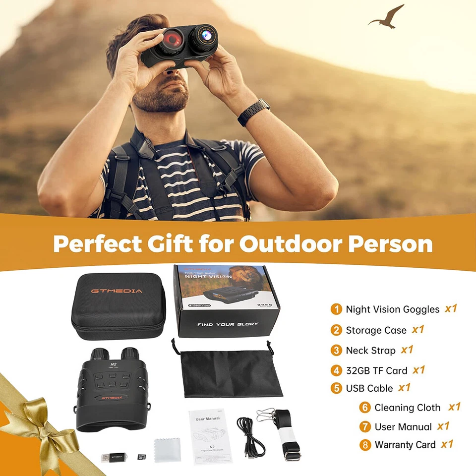 Infrarot Nachtsichtgerät brille Jagd Fernglas Videokamera mit Aufnahmefunktion - Bild 2 von 4