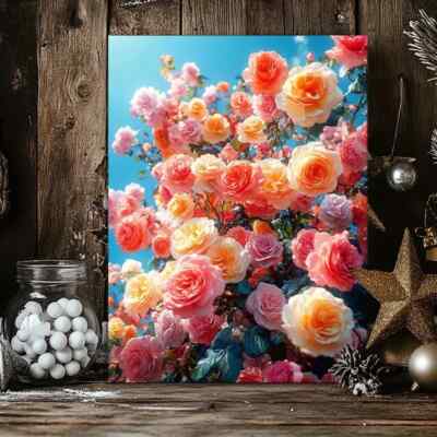 Blooming Flowers on Trees Wall Art  Canvas Unframed/Framed