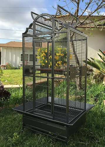 Large Stylish Open Dome Play-Top Perch Stand Parrot Macaw Cockatoo Rolling Cage