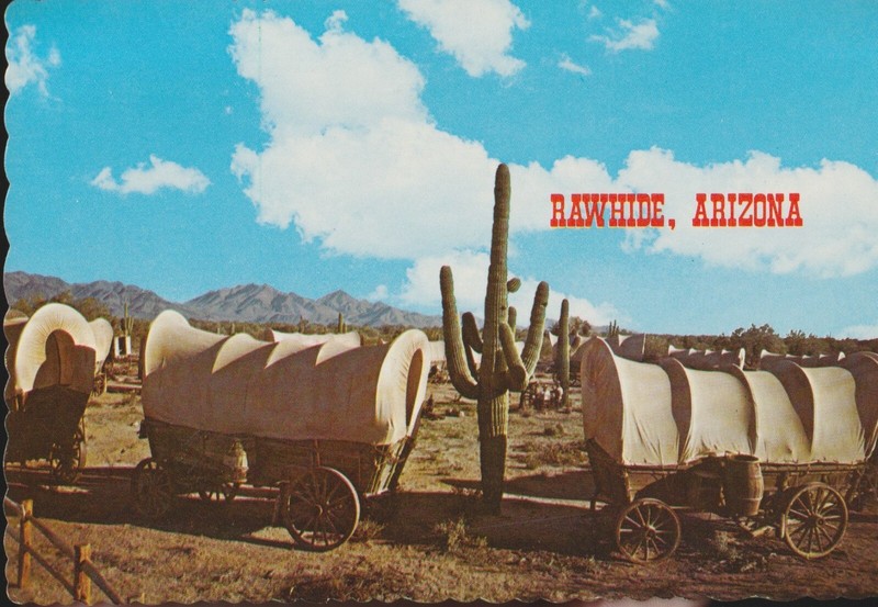 Rawhide Arizona 1970s Postcard Wagon Train Cactus