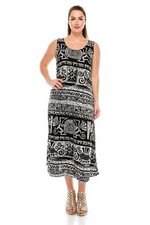 Jostar, Travel Knit Dress, long A-Line, Tank, Stretchy NO-IRON poly/span.901 B