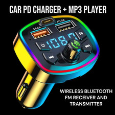 Bluetooth Adapter for Car, Wireless FM Radio Transmitter - Car Pd Charger  