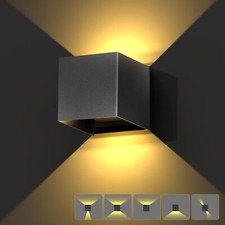 Indoor LED Wall Sconces, Black Modern Dimmable Wall Light Fixtures 12W, 3000K