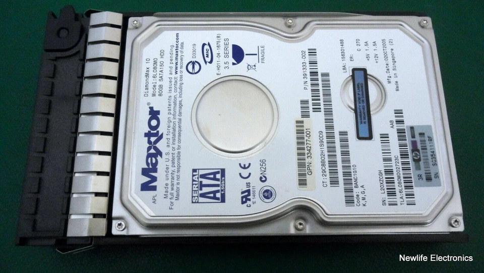 HP 353042-001 80GB 7,200 RPM 3 Gbps 3.5 in. SATA HDD 391333-002 - Image 4 of 4