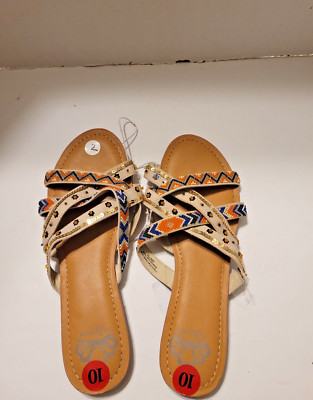 Fergalicious By Fergie Natorg Beaded Sandal Size 10M Gretta