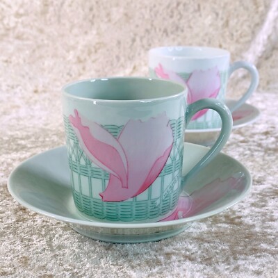 Vintage HERMES Demitasse Cup & Saucer LES PIVOINES Limoges