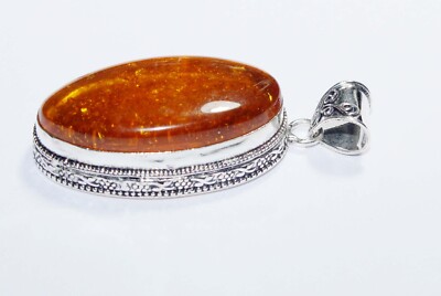Top Amber Oval Shape Gemstone Handmade Pendant Jewelry Pendant Size 3 inches