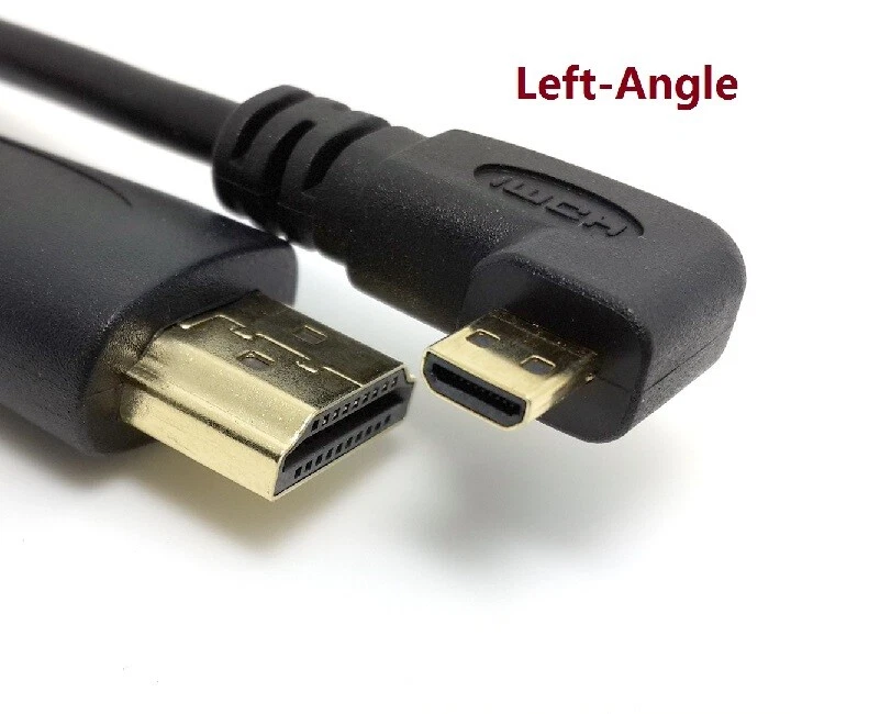 1.8M HDMI to 90° Degree Micro HDMI Male 4K Cord Cable Left Right Up Down Angle - Image 2 of 4