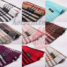 Men Women 100% CASHMERE Scarves Check Tartan Plaid Wrap Scarf Winter Warm