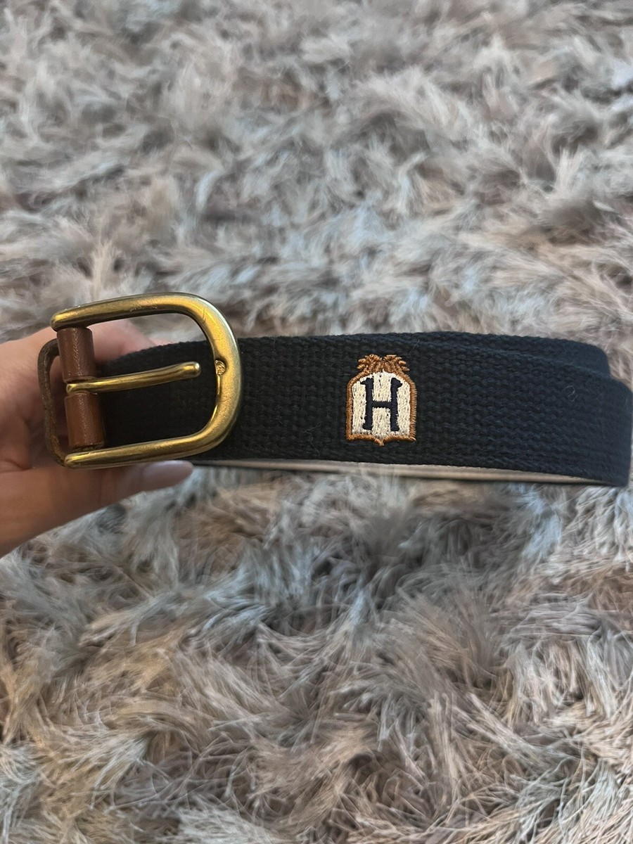 YRI Men’s Golf Belt Size 50 Leather Brass Buckle The Hamlet H NY Made In USA