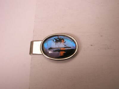 7/8'' Full Color Random Scene Vintage TINY SMALL Tie Bar Clip