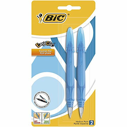 Bic EasyClic - Confezione di 2 penne stilografiche, colori assortiti (m2G)