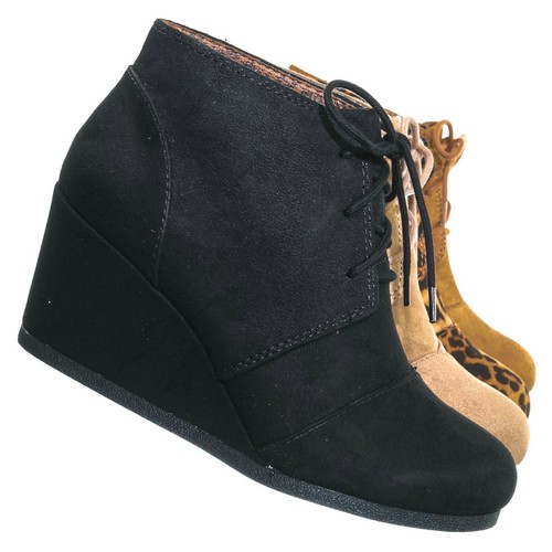 Rex Hidden Wedge Heel Bootie - Women Lace Up Oxford Ankle Boots | eBay