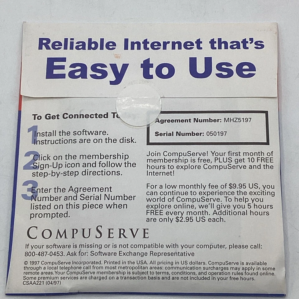VERSIEGELT 1997 CompuServe Internet Software CD-ROM mit personalisierbarer Homepage - Bild 2 von 4