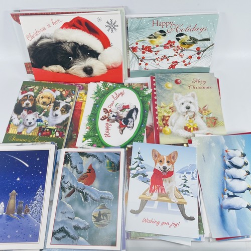56 Christmas Cards Envelopes Animals Dogs Cats Birds Wildlife Unused Lot Audubon eBay