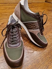 Trend Aigner 369€ Designer Sneaker 41 Leder Braun Grün wNeu Boss Herren Damen