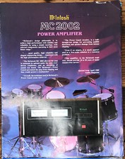Mcintosh MC-2002 MC2002 Amplifier Dealer Sales Brochure Original 