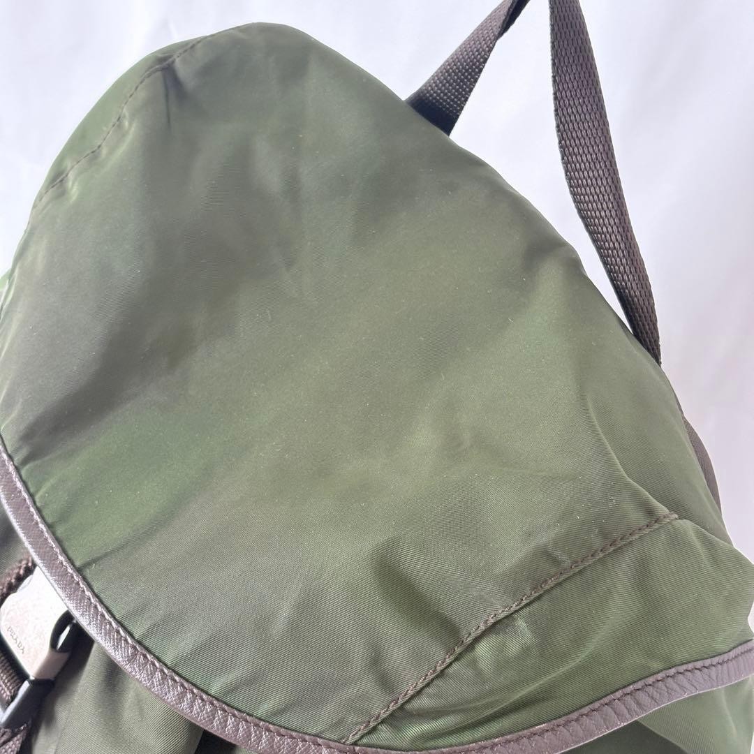 PRADA Nylon Backpack Khaki Green from japan thumbnail 9