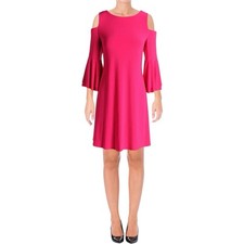 Lauren Ralph Lauren Womens Cold-Shoulder Fucshia A-Jersey Dress NWT Size 4