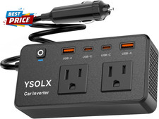 300W Car Power Inverter - Dual DC 12V to 110V AC Car Outlet Adapter to Wall Plu